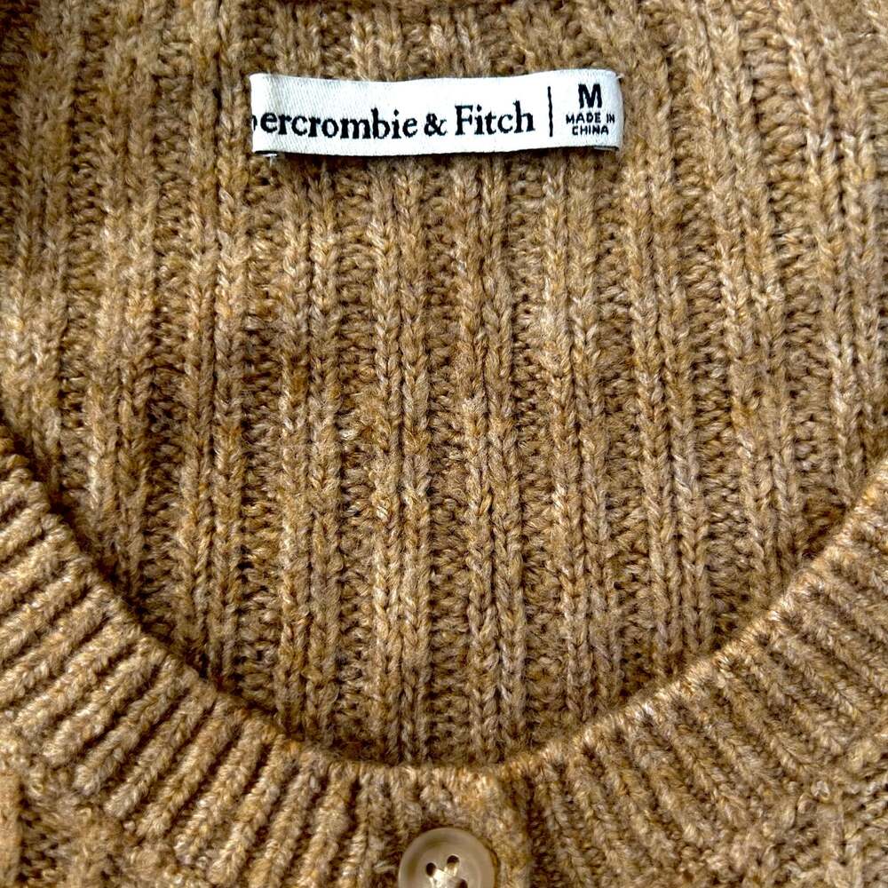 Abercrombie & Fitch Tan Cardigan Cropped M Preppy